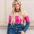 Stitch Accented Blocked Sweater