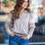 Stripe Accented Collared Sweater