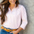 Striped 3/4 Sleeve Button Up Blouse