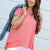 Striped Blouse Accented Slit Back Tee