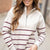 Striped Bottom Half Zip Sweatshirt