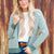 Striped & Checkered Knit Cardigan