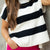 Striped Mock Neck Knit Tee