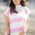 Striped Mock Neck Knit Tee