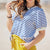 Striped Puff Sleeve Tee