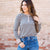 Striped Ribbed Trim Henley