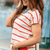 Striped Side Slit Knit Tee