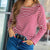 Striped Square Neck Long Sleeve Tee