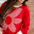 Striped Stitched Flower Sweatshirt