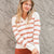 Striped Stitched Trim Collared Sweater