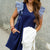 Striped Tie Ruffle Accented Tank Dress