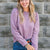 Textured Chevron Gathered Shoulder Tee