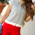 Thin Striped Button Front Knit Tee