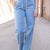 Tie Top Slanted Pocket Denim Pants