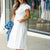 Tie Waist Puff Sleeve Midi Dress