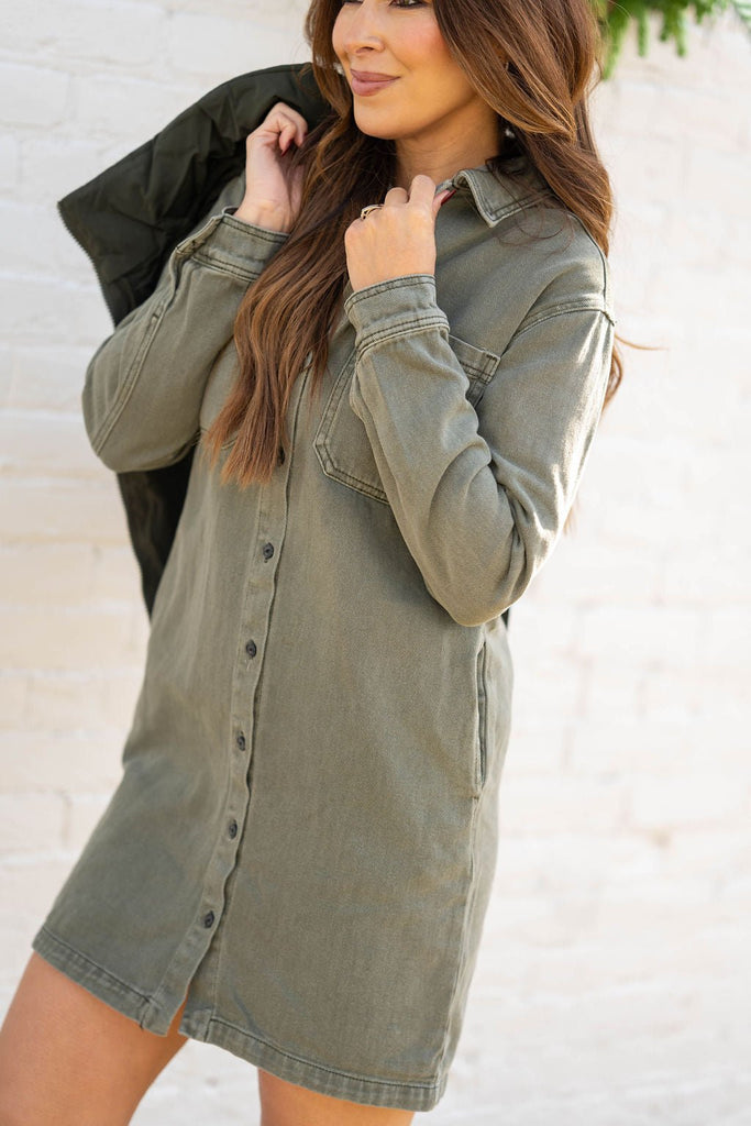 Town Square Button Up Dress - Betsey's Boutique Shop