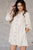 Corded Button Up Ruffle Sleeve Dress