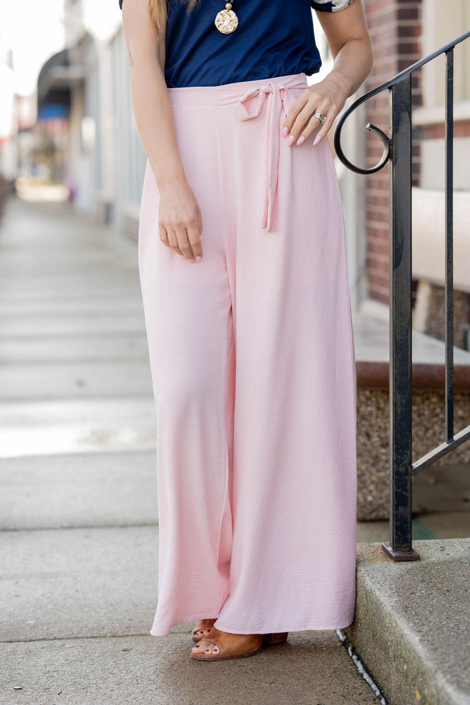 Wide Leg Tie Pants - Betsey's Boutique Shop