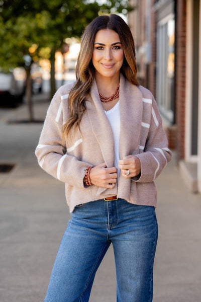 Luxurious Striped Cardigan