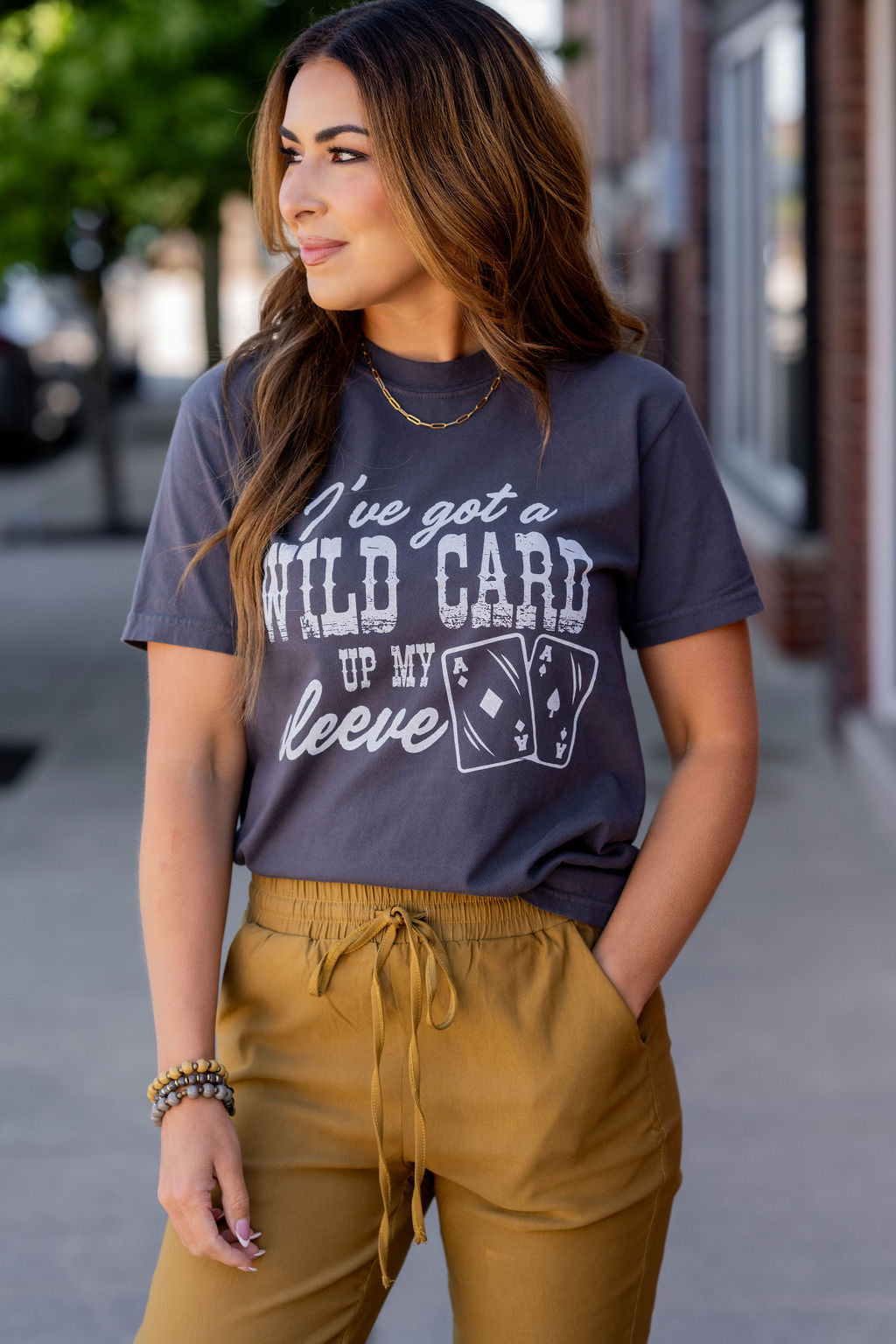 wild card up my sleeve Wild Card Graphic Tee Charcoal / M