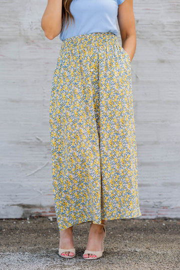 Wild Blooms Button Accented Maxi Skirt