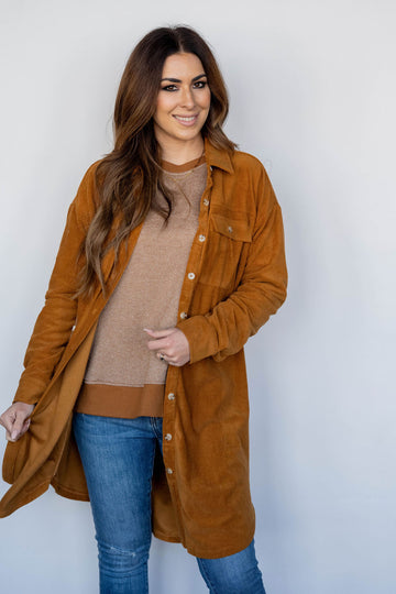 Lightly Ribbed Tunic Shacket