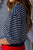 Textured Stripes 3/4 Sleeve Sweatshirt