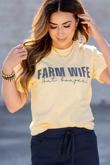 Cursive Farm Wife But Boujee Graphic Tee