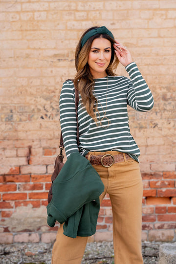 Striped Cotton Long Sleeve Tee