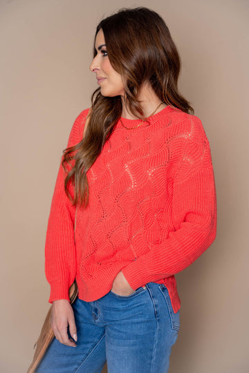 Wavy Knit Sweater