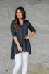 Relaxed Side Slit Tunic Button Up