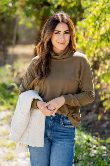 Simple So Soft Cowl Neck Sweater