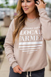 Support Your Local Farmer Underlined Graphic Crewneck
