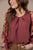 Rose Sleeve Solid Body Blouse