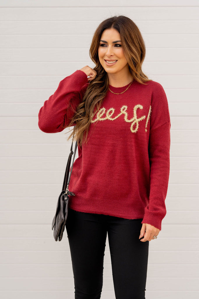 Cheers Tinsel Sweater - Betsey's Boutique Shop