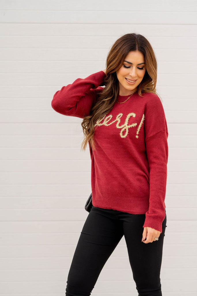 Cheers Tinsel Sweater - Betsey's Boutique Shop