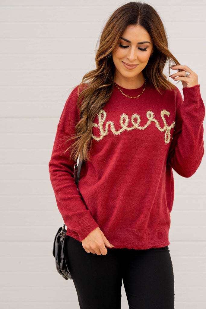 Cheers Tinsel Sweater - Betsey's Boutique Shop