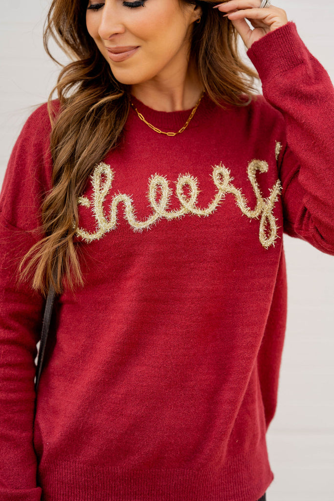 Cheers Tinsel Sweater - Betsey's Boutique Shop