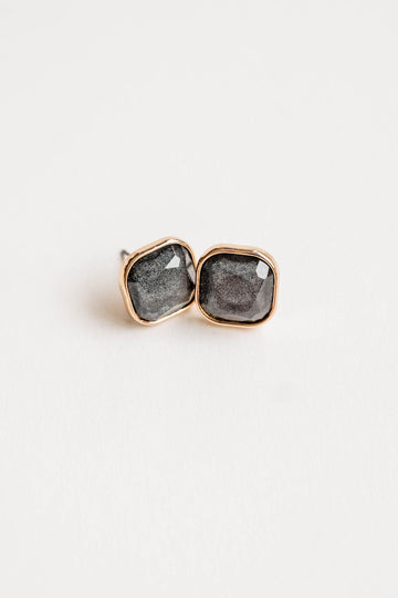 Outlined Gemstone Stud Earrings