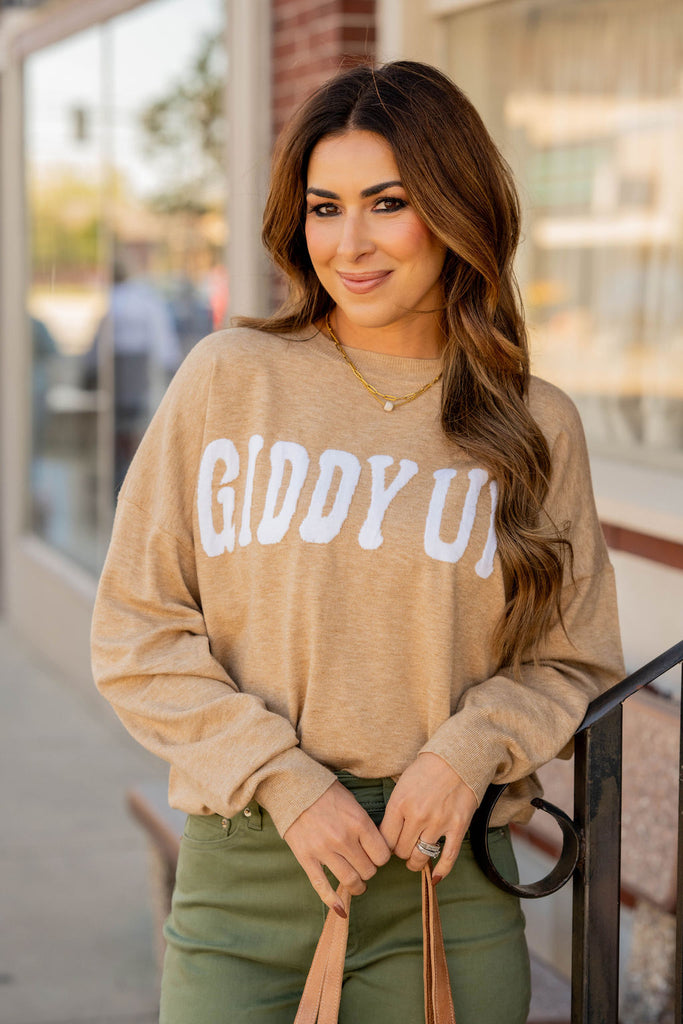 * Giddy Up Sweater Tee - Betsey's Boutique Shop