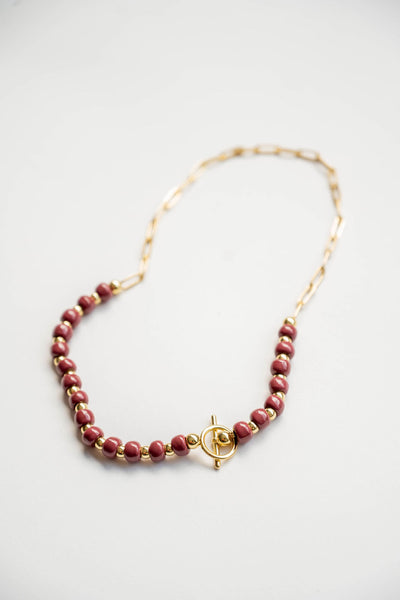 Bel Koz Simple Clay Bead Toggle Necklace