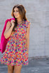 Vibrant Blooms Ruffle Accented Dress