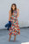 Painted Colorful Floral Tiered Maxi Dress