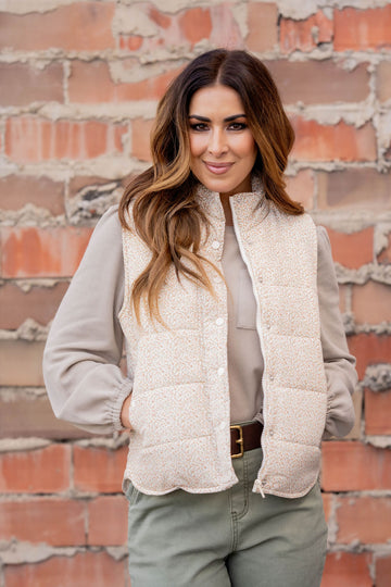 Rose Buds Puffer Vest