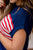 Distressed American Flag Short Sleeve Sweater