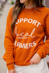 Support Local Farmers Mixed Fonts Graphic Crewneck