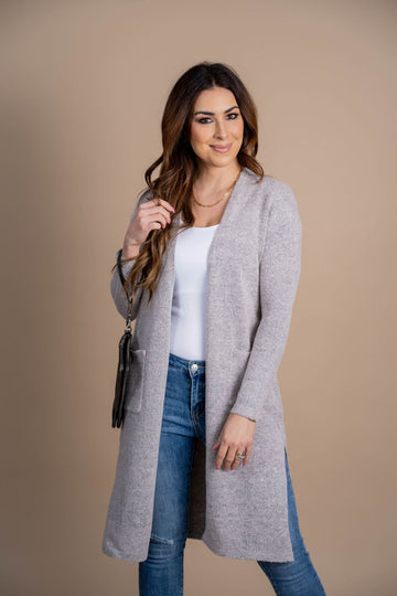 So Soft Side Slit Tunic Cardigan