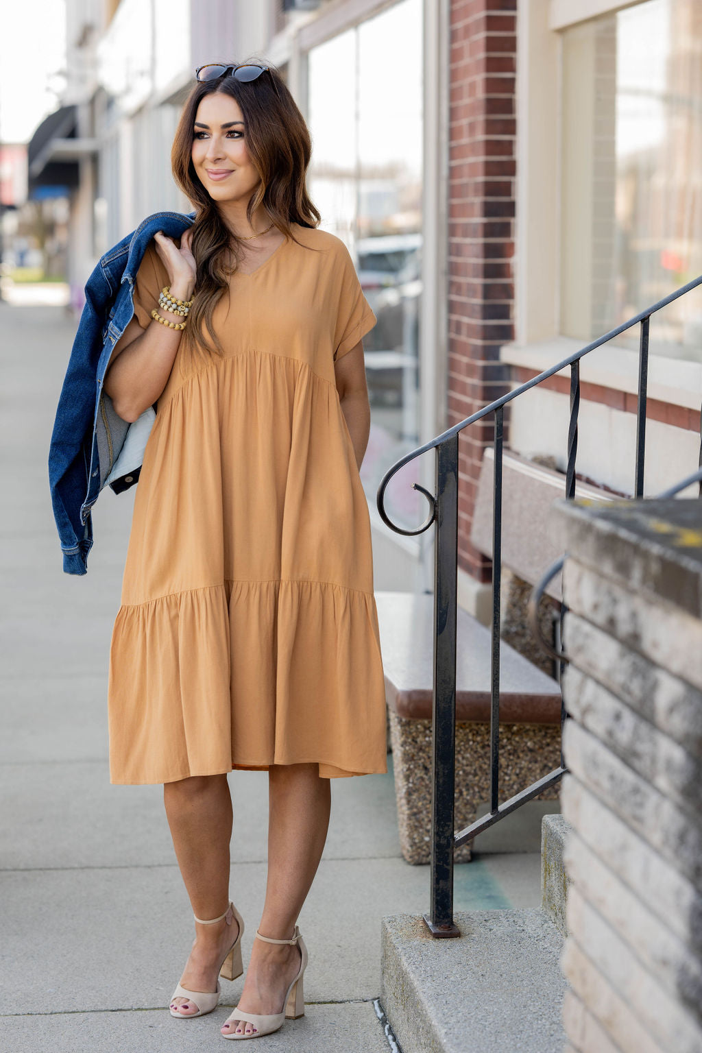 Flowy Tiered Midi Dress Green / XL Flowy Tiered Midi Dress Green / XL