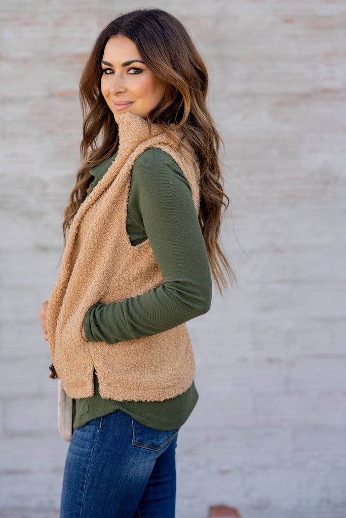 Lightweight Sherpa Vest - Betsey's Boutique Shop