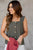 Button Accented Ruched Strap Tank